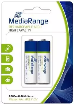 MediaRange Wiederaufladbarer Akku AA NiMH 2600mAh (MRBAT123)