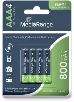 MediaRange MRBAT120 Akku AAA NiMH 800mAh (MRBAT120)