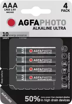AgfaPhoto Ultra LR03 (AAA) Alkali-Mangan-Batterie 1,5V, 4er-Pack (110-821856)