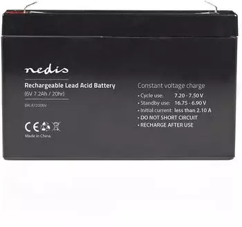 Nedis Wiederaufladbarer Blei-S&auml;ure-Akku 6V 7200mAh (BALA72006V)