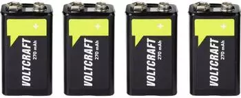 Voltcraft 9V Block-Akku NiMH 270mAh 8,4V Ready to Use, 4 Stk. (VC-17275530)