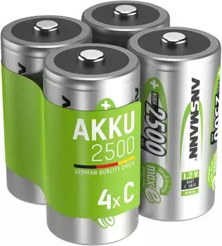 Ansmann maxE HR14 NiMH Akku Baby C 2500mAh, 1,2V (4 St&uuml;ck) (5030912-590)