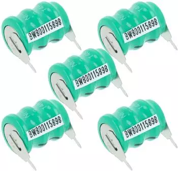 vhbw Knopfzellen-Akku V40H NiMH 2-Pins 40mAh 3,6V 5er-Pack (170136168)