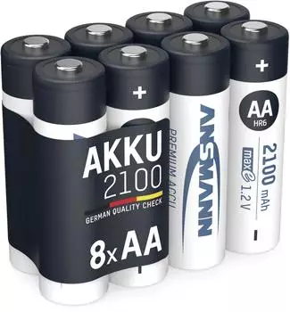 Ansmann Akku AA Mignon NiMH 1,2V 2100mAh 8er-Pack (5035052-590)