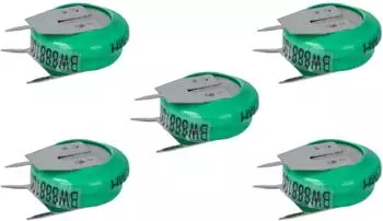 vhbw V80H NiMH Knopfzellen-Akku 3-Pins 80mAh 1,2V 5er-Pack (170135465)