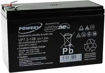 Powery Blei-Gel-Akku für USV APC RBC 2, 12V 7,2Ah (RBC 2)