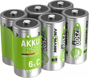 Ansmann maxE HR14 Akku C NiMH 1,2V 2500mAh (6 St&uuml;ck) (HR14)