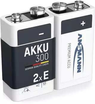 Ansmann E-Block Akku 9V 300mAh NiMH, 2er-Pack (5035453-590-1)