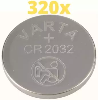 VARTA CR2032 Lithium-Knopfzellen 3V/220mA, 320er Bulk (2373)