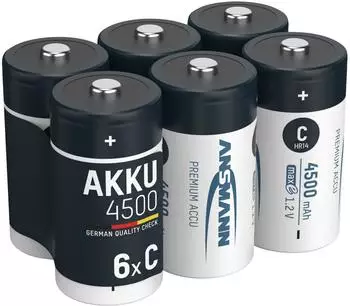Ansmann maxE HR14 Baby C NiMH Akku 4500mAh 1,2V, 6er-Pack (5035352-590-1)