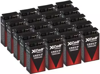 XCell Lithium 9V Block-Batterie 1200mAh, 20er-Pack (2527)