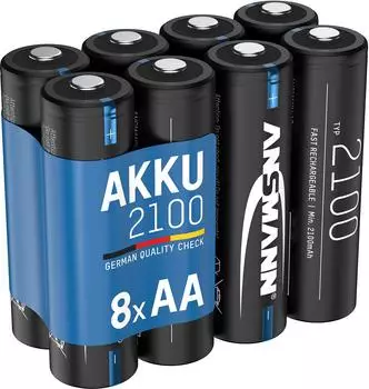 Ansmann Akku AA (Mignon) NiMH 1,2V 2100mAh, 8 St&uuml;ck