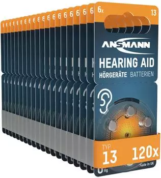 Ansmann Hörgerätebatterien Typ 13 Zink-Luft 1,45V, 120 Stück (PR48)