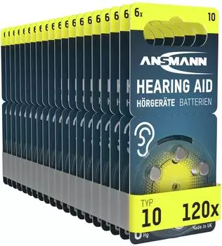 Ansmann Hörgerätebatterien Typ 10 PR70 120 Stück (1506-0027-590)