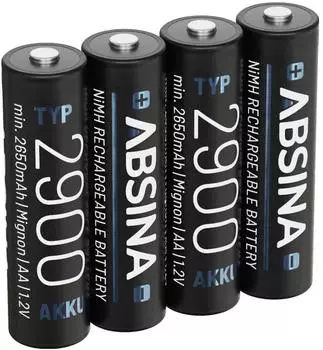 Absina Mignon (AA) NiMH Akku 1,2V, 4er-Pack (401003-4)