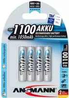Ansmann NiMH Akku Micro, AAA, LR03, 1,2 Volt mit 1100mAh im 4er Pack