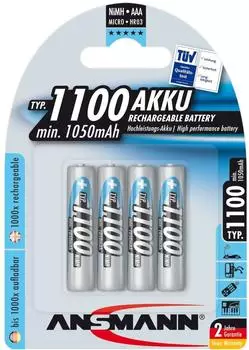 Ansmann NiMH Akku Micro AAA 1,2V 1100mAh 4er-Pack (23744)