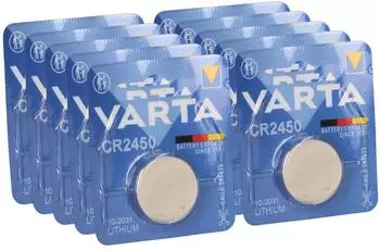 VARTA CR 2450 Lithium-Knopfzelle 3V, 10er-Pack (18559)