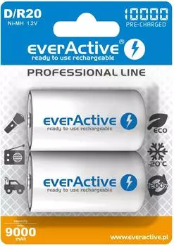Everactive Wiederaufladbare Batterien R20/D Ni-MH 10000mAh (EVHRL20-10000)