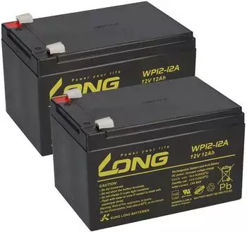 Kung Long Ersatzakku-Set 2x 12V 12Ah für USV-Anlagen (RBC6)