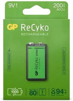 G & P Naturarznei ReCyko Akku 9V NiMH 200mAh (GP20R8H)