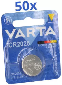 VARTA CR2025 Lithium-Knopfzelle 3V (50er Pack)