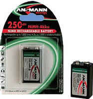 Ansmann 5030332 9V E-Block 250mAh NiMH Akku 1er Pack