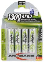 ANSMANN 5030792, ANSMANN Akkus AA / Mignon Nickel-Metall-Hydrid 1300 mAh 4er...