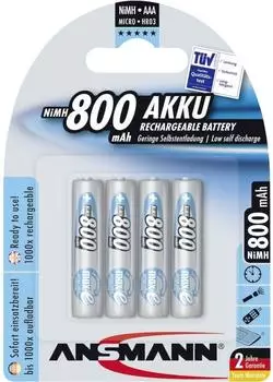 Ansmann maxE AAA 800 / HR03 Akku 1,2V 800 mAh 4 St.(5035042)