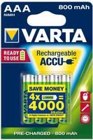Varta Akku Recharge Power 56703, 1,2 V, 800 mAh, AAA, NiMH, 4 St&uuml;ck