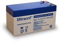 UL1.3-12 Ultracell Blei Akku 12 Volt, 1,3Ah mit 2 Faston 4,8mm Kontakten