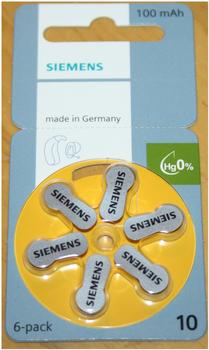 Siemens Typ s10 Zink-Luft Hörgeräte-Batterien (5 St.)