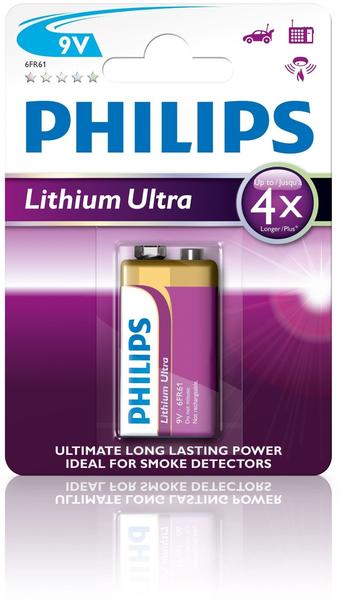 Philips Lithium Ultra 6FR61 Batterie 9V