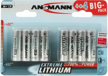 Ansmann Mignon AA 1,5V Extreme Lithium FR6-L91 Batterie (8 St.)