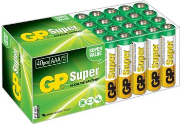 GP Super Alkaline Battery AAA LR03 1,5V (40 St.)
