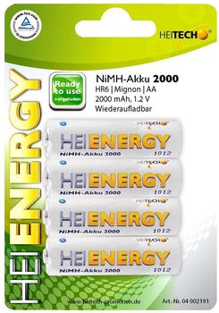 Heitech Hei Energy Ni-MH 2000 HR6 Mignon AA 1,2V 2000 mAh (4 St.)