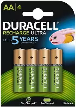 Duracell Rechargeable AA Mignon 1,2V 2500 mAh (4 St.)