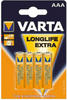 Varta 04103 101 414, Varta Batterie LONGLIFE AAA Extra Micro LR03 4er neu, Art#