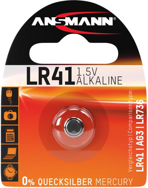 Ansmann Knopfzelle (LR41) Batterie 1,5V