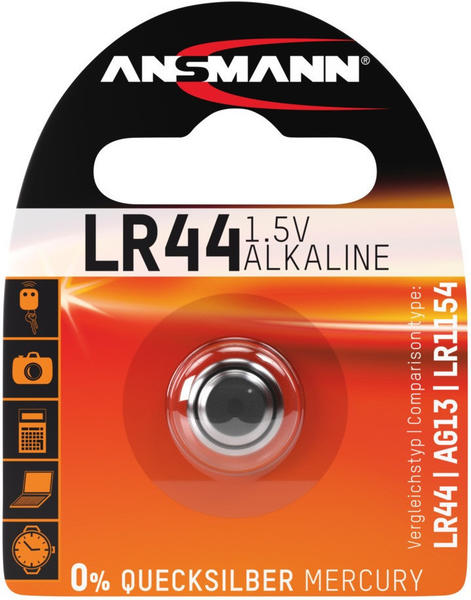 Eigenschaften & Bewertungen Ansmann energy Alkaline LR44 Knopfzelle Batterie 1,5V (5015303)
