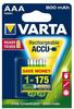 Varta 56703 101 402, Varta Ready To Use HR03 Nickel-Metall-Hydrid AAA Micro Akku 800