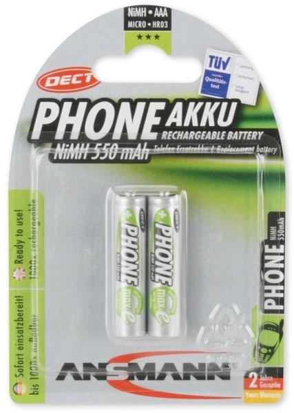 Ansmann Phone AAA Micro HR1 Akku 550 mAh (2 St.)