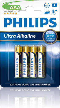 Philips AAA Micro Alkaline Batterie LR03 1,5V (4 St.)