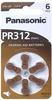 Panasonic PR-312/6LB, Panasonic Zinc Air PR-312/6LB, Batterie 6 Stück, PR-312...
