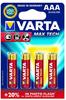 Varta 04703110404, Varta Max Tech LR03 Alkaline Batterie 1.5 V 4er Pack, Art# 8602087