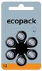 Varta Micro EcoPack Hörgerätebatterien - PR48 Typ 13 Orange - 6er Packung