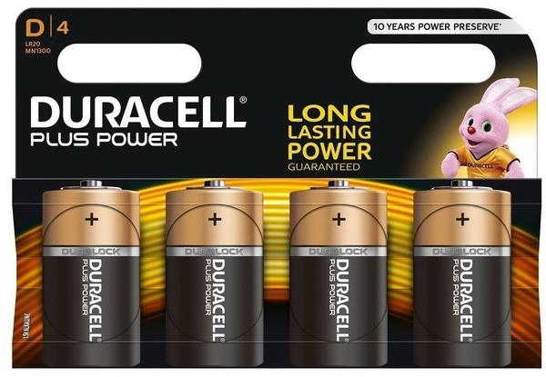 Duracell Alkaline PLUS POWER Mono D Batterie 1,5V (4 St.)