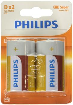 Philips LongLife D R20 Batterie 1,5V (2 St.)