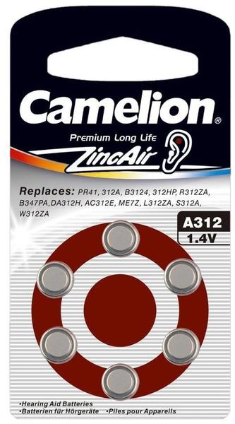 Camelion Knopfzelle A312, PR41 Batterie 1,4V (6 St.)