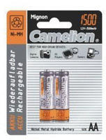 Camelion - AA Mignon Rechargeable 1500mAh NiMH 1.2V Akku - 2er Packung